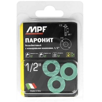 Прокладка безасбестовая 1/2" (паронит 3 шт.) MP (ИС.131191) *1/10/150