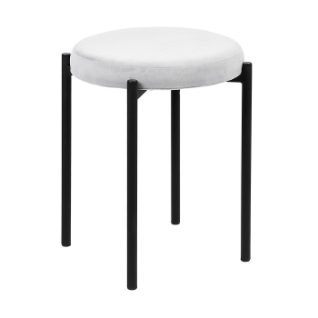 Табурет металл."Cindy" 430x470xh600 380мм,опора металл 22мм черный КОНФЕТТИ СИЛЬВЕР*2