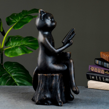 Фигура "Кошка Анфиса" черная, 21x17x41см 7689264