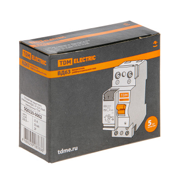 Устройство защитного отключения с УЗО TDM ELECTRIC, 2 полюса, 25 А, 30 мА