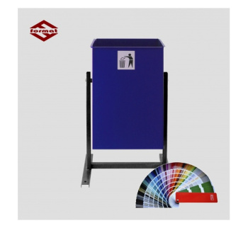 Урна для мусора металл. уличная опрокидыв. 25л квадр,ультрамарин глянец "Уралочка Бюджет-2" *1