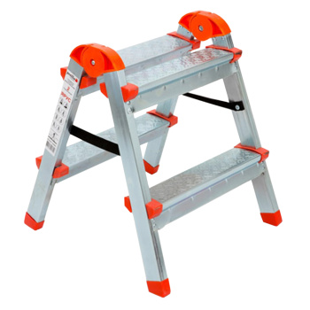 Стремянка стальная  2-х сторонняя 2 ступени, выс.верхн. площ.0,39м 122402 "Ярус" "Perilla" *1