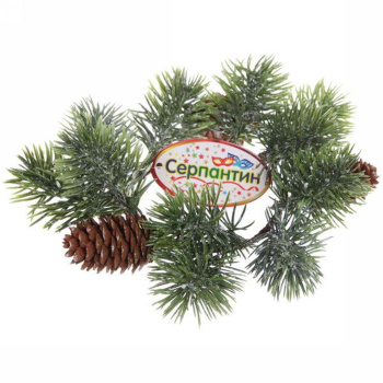 Венок хвойный новогодний "Золотистый лес" , 20 см