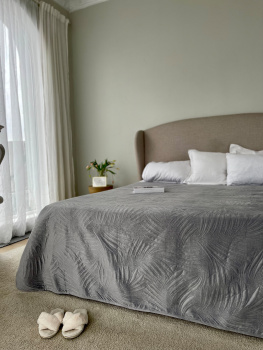 Покрывало 200х220см стеганое двухстороннее Bali серый Belezza *1