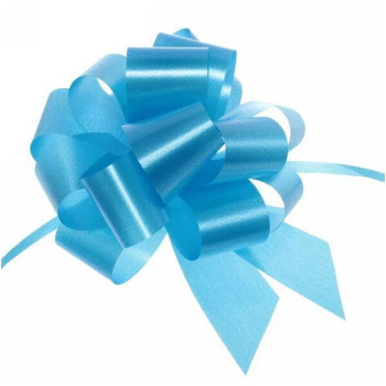 Бант для оформления подарка "Блеск" 3 см, d-11 см, Голубой