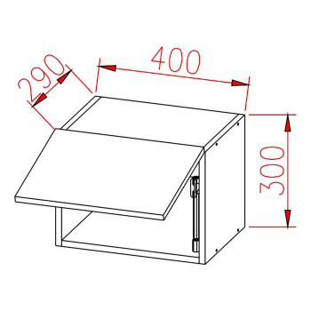 Шкаф навесной 400х300х290 мм BROZEX-WOOD Next, 3 ярус, графит