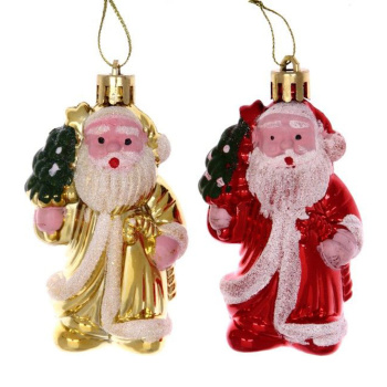 Ёлочная игрушка "Дедушка Мороз" 8 см (набор 2 шт), микс