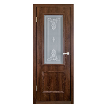 яяяДверь межкомнатная остеклённая ДЕКА Дуб Темный 600 мм Двери ГУД *1