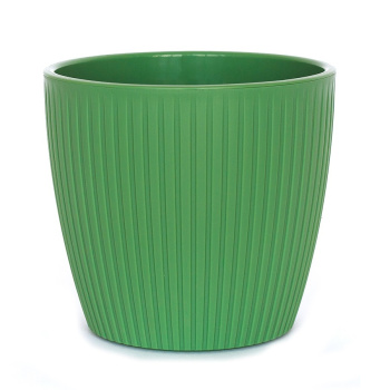 Кашпо пластм. "Эви" 4,5л d верха 200мм h180мм со вставкой Зеленый AME-4,5-08 ("VipSet") *1/8