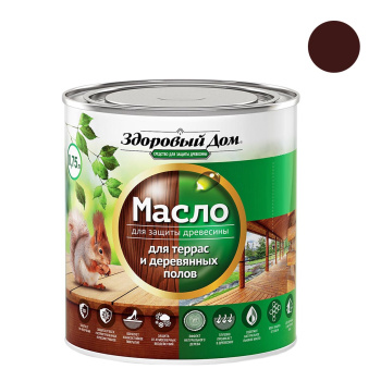 Масло для террас и деревянных полов Здоровый Дом Махагон 0,75 л *1/6/528