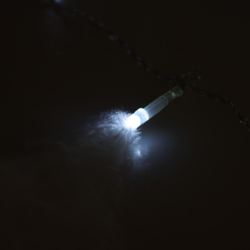 Гирлянда «Занавес» Luazon Lighting, 3х1.4 м, 8 режимов, белый, перья, 80 LED, IP20, 220 В