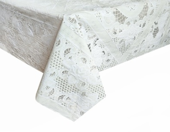 яяяКлеёнка без основы ажурная "Цветы с завитками" белая шир.1,32 YL-093E "Easy Lace" *22