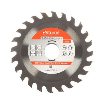 Диск пильный 125*22,2мм 24 зубьев по дереву (9020-125-22-24Т) Sturm *1/50