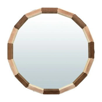 Зеркало-бочонок «Контраст» 32 см, липа "Банные штучки"