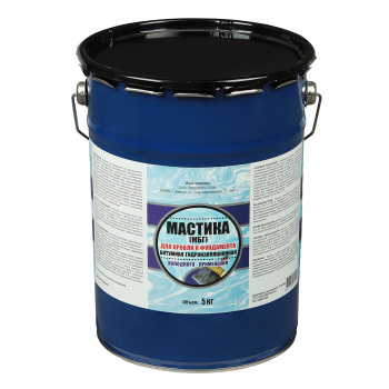 Мастика битумная кровельная 5 кг ХозДвор МБГ, гидроизоляционная