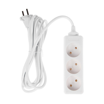 Удлинитель бытовой Старт S 3x3 YN, 3 розетки, 3 м, ПВС 2х0.75 мм², 2200 Вт, без заземления