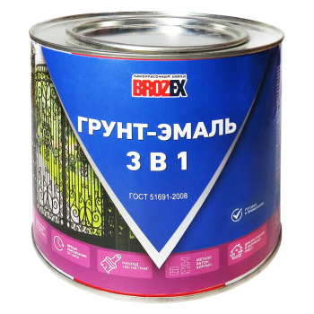 Грунт-эмаль по ржавчине зеленая 1 кг BROZEX *1/13/546 Грунт-эмаль по ржавчине зеленая 1 кг BROZEX *1/13/546