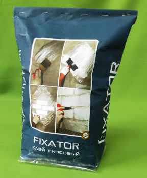 Клей для гипсовой плитки FIXATOR летний  4 кг *1/4 Клей для гипсовой плитки FIXATOR летний  4 кг *1/4