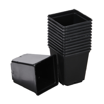 Набор горшков для рассады пластм. (0,25л *12шт) квадратный черный А5520чр (Ангора)  *1/160