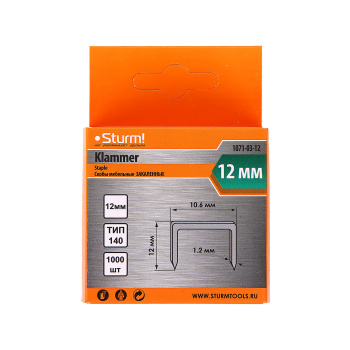 Скоба д/степлера STURM (арт.1071-03-12) тип 140 * 1/20/100