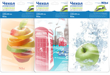 Чехол для гладильной доски "Ника" Бязь на Поролоне 129см х40см(гл.дос.до125х36см)ЧП1("Ника")*1/20