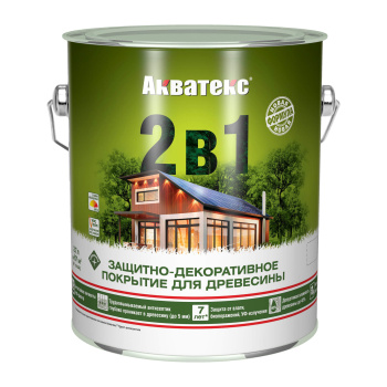 Защитно-декоративное покрытие 2.7 л для древесины АКВАТЕКС 2 в 1, алкидное, калужница Защитно-декоративное покрытие 2.7 л для древесины АКВАТЕКС 2 в 1, алкидное, калужница
