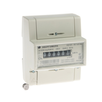 Счетчик однофазный СЕ 101 R5 145 5-60A 1х тариф. М6 мех экран DIN рейка Энергомера *1/10
