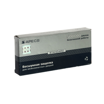 Защелка врезная п/ручку и фиксатор НИКЕЛЬ черный БЕСШУМНАЯ 5300-Р-WC-BN Апекс *1/5/40