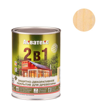 Защитно-декоративное покрытие 0.8 л для древесины АКВАТЕКС 2 в 1, алкидное, бесцветный