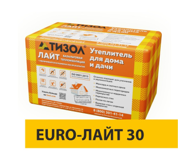 Утеплитель ТИЗОЛ EURO-Лайт-30, 50 мм, 18 плит, 10.8 м² Утеплитель ТИЗОЛ EURO-Лайт-30, 50 мм, 18 плит, 10.8 м²