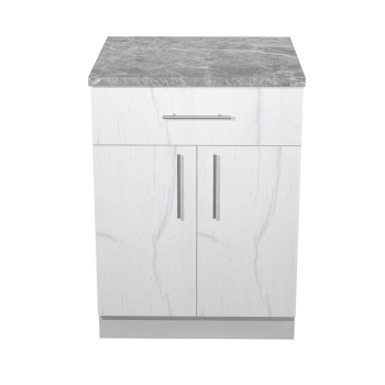 Шкаф напольный 600х850х600 мм BROZEX-WOOD Camellia, с двумя дверцами, с ящиком, серый / юта Шкаф напольный 600х850х600 мм BROZEX-WOOD Camellia, с двумя дверцами, с ящиком, серый / юта