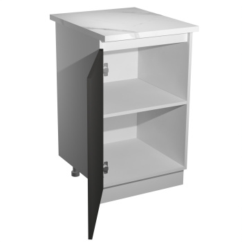 Шкаф напольный 500х850х480 мм BROZEX-WOOD Серый лед, с дверцей, серый / графит