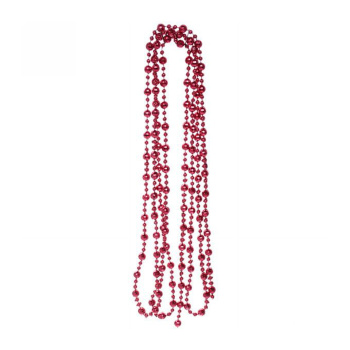 Бусы на елку 2,5м Шарик Дискобол d-5мм, Рубин