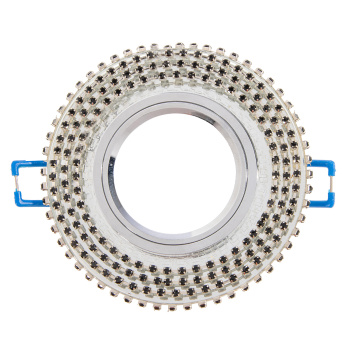 Светильник встраиваемый MR16 DL1662 GU5.3 Ecola Glass Стекло Круг стразы хром FW16RGECB *10/50