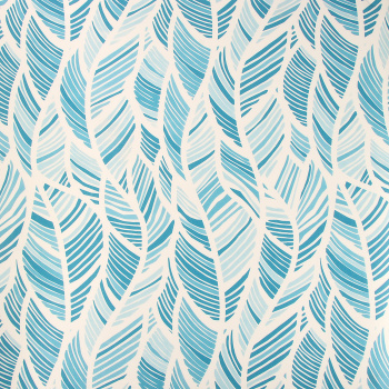 Коврик для ванной ПВХ шир. 65см х12м "V-line" Фотопечать 7107 leaves-blue "Листья голубые" *12