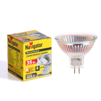 Лампа накаливания галогенная Navigator, GU5.3, MR16, 35 Вт, теплый белый свет Лампа накаливания галогенная Navigator, GU5.3, MR16, 35 Вт, теплый белый свет
