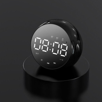 Часы электронные настольные, белая индикация, с колонкой, 8 х 8.5 х 6 см 7550905