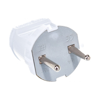 Вилка штепсельная б/заземл. белая 6А 250В UNIVersal А113 *10