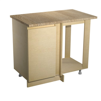 Шкаф напольный угловой 1000х850х600 мм BROZEX-WOOD Melissa, правый, с дверцей, светло-бежевый