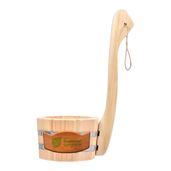 Ковш - черпак бондарный 0,6 л. с вертикальной ручкой, липа, "Банные штучки" /5