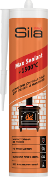 Герметик для каминов и печей 280 мл Sila PRO Max Sealan, до +1500 °C, силикатный, черный Герметик для каминов и печей 280 мл Sila PRO Max Sealan, до +1500 °C, силикатный, черный