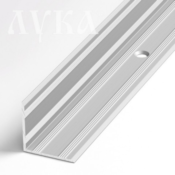 Порог-угол внутренний 20х20х1800 мм Лука ПУ 05-1, серебро люкс