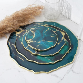 Набор интерьерных подставок "Жеода", цвет изумрудный 6757346