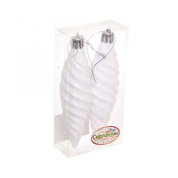 Набор елочных игрушек "Таинственное очарование" Сосульки 10 см, 2 шт., белый