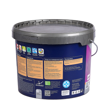 Краска акриловая 9 л для стен и потолков DULUX BINDO 7, база BW, матовая, влагостойкая