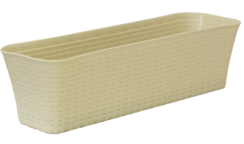 Ящик д/цветов пластм. "Ротанг" 38,5х18х16см с дрен.реш. Белый М3225 "М-Пластика" *1/10 Ящик д/цветов пластм. "Ротанг" 38,5х18х16см с дрен.реш. Белый М3225 "М-Пластика" *1/10