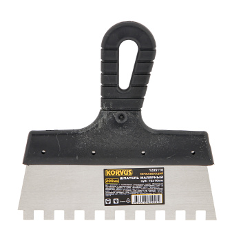 Шпатель малярный зубчат. 200мм зуб 10*10 "Korvus" (арт.1205116) *1/12