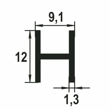 Двутавр 12х9.1х1.3 мм Лука Дт 01, 2 м, алюминиевый