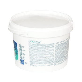 Краска акриловая для стен и потолков 3 кг Лакра влагостойкая Белоснежная интерьерная   *1/144