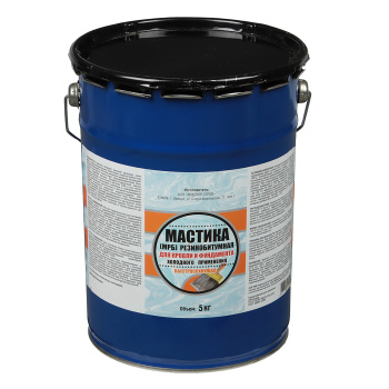 Мастика резинобитумная 5 кг ХозДвор МРБ, гидроизоляционная